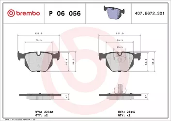 Brembo P 06 056 <span>тормозные колодки задние</span>