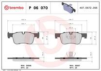 Передние тормозные колодки Brembo  P 06 070