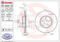 Тормозной диск Brembo Prime Line 09.A535.20 для Toyota Verso-S 1 пок.