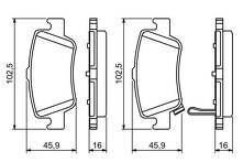 Задние тормозные колодки Bosch 0 986 494 182 для Toyota Corolla 10 пок. / E140, E150 / рестайлинг