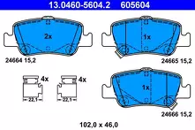 Задние тормозные колодки ATE  13.0460-5604.2
