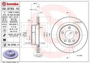 Brembo Prime Line 09.9793.11 <span>тормозной диск вентилируемый</span>