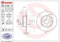 Тормозной диск Brembo Prime Line 08.3126.11 для Fiat Multipla 1 пок.
