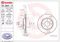 Тормозной диск Brembo Prime Line  09.8894.14