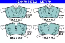 Передние тормозные колодки ATE Ceramic  13.0470-7179.2