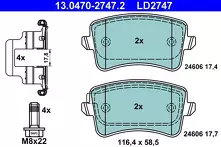 Задние тормозные колодки ATE Ceramic  13.0470-2747.2