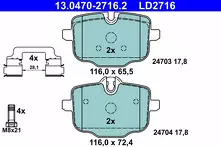 Задние тормозные колодки ATE Ceramic 13.0470-2716.2 для BMW X5 M F95 / рестайлинг