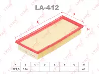 Воздушный фильтр Lynx  LA-412