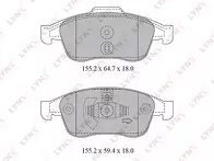 Передние тормозные колодки Lynx BD-6317 для Renault Grand Scenic 3 пок. / рестайлинг