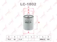 Масляный фильтр Lynx  LC-1802