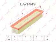 Воздушный фильтр Lynx  LA-1449
