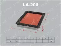 Воздушный фильтр Lynx  LA-206