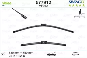 Valeo Silencio Flat VF912 <span>щетки стеклоочистителя 630/550 мм</span>