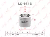 Масляный фильтр Lynx  LC-1616