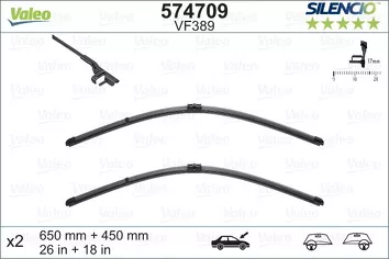 Valeo Silencio Flat VF389 <span>щетки стеклоочистителя 650/450 мм</span>