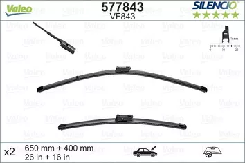 Valeo Silencio Flat VF843 <span>щетки стеклоочистителя 650/400 мм</span>