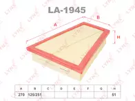Воздушный фильтр Lynx  LA-1945