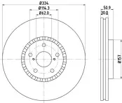 Тормозной диск Hella Pagid 8DD 355 112-871 для Lexus GS 4 пок.