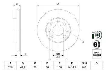 Bosch 0 986 478 192 <span>тормозной диск вентилируемый</span>