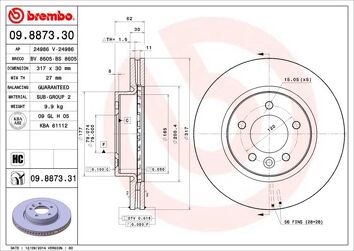 Brembo Prime Line 09.8873.31 <span>тормозной диск вентилируемый</span>