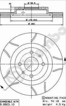 Brembo Xtra Line 09.8903.75 <span>тормозной диск вентилируемый</span>