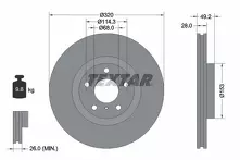 Тормозной диск Textar 92162405 для Nissan Murano 2 пок. / Z51 / рестайлинг