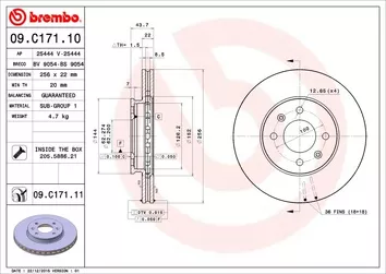 Brembo Prime Line 09.C171.11 <span>тормозной диск вентилируемый</span>