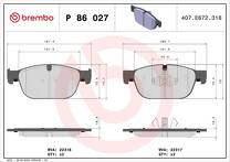 Передние тормозные колодки Brembo P 86 027 для Volvo S90 2 пок. / 234 / рестайлинг