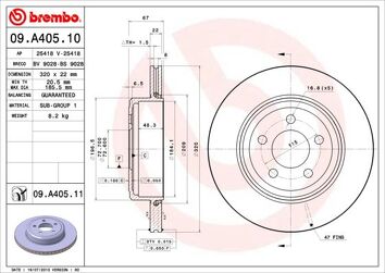 Brembo Prime Line 09.A405.10 <span>тормозной диск вентилируемый</span>