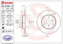 Тормозной диск Brembo Prime Line 08.8163.10 для Smart Fortwo 450