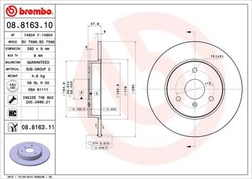 Brembo Prime Line 08.8163.10 <span>тормозной диск полный</span>
