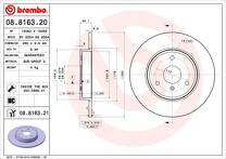 Тормозной диск Brembo Prime Line 08.8163.20 для Smart Fortwo 450