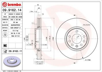Brembo Prime Line 09.9162.14 <span>тормозной диск вентилируемый</span>