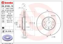 Тормозной диск Brembo Prime Line 09.9165.10 для Opel Vectra C / универсал / рестайлинг