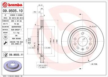 Brembo Prime Line 09.9505.11 <span>тормозной диск вентилируемый</span>