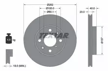 Тормозной диск Textar 92148903 для Suzuki Splash 1 пок.