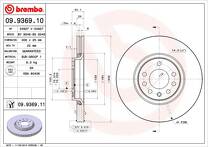 Тормозной диск Brembo Prime Line 09.9369.10 для Opel Adam M13