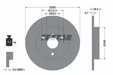 Тормозной диск Textar 92155503 для Smart Fortwo 450