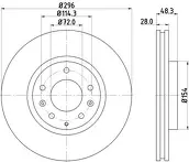 Тормозной диск Hella Pagid Pro  8DD 355 115-781