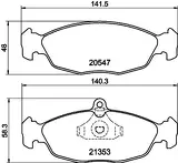 Передние/задние тормозные колодки Hella Pagid  8DB 355 026-771