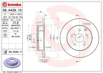 Brembo Prime Line 08.A429.10 <span>тормозной диск полный</span>