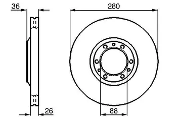 Bosch 0 986 478 854 <span>тормозной диск вентилируемый</span>