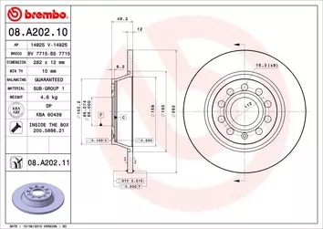 Brembo Prime Line 08.A202.11 <span>тормозной диск полный</span>