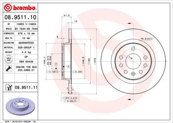 Brembo Prime Line 08.9511.10 <span>тормозной диск полный</span>