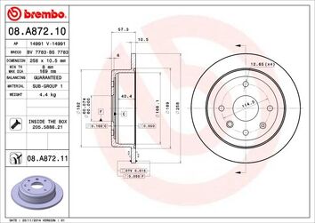 Brembo Prime Line 08.A872.10 <span>тормозной диск полный</span>