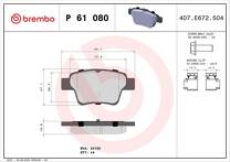 Задние тормозные колодки Brembo P 61 080 для Geely Emgrand EC7