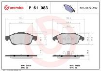 Передние тормозные колодки Brembo  P 61 083