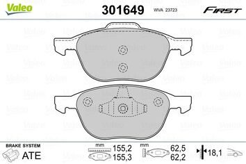 Valeo First 301649 <span>тормозные колодки передние</span>