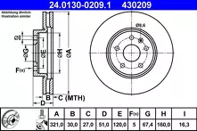 Тормозной диск ATE  24.0130-0209.1