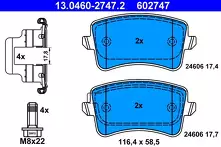 Задние тормозные колодки ATE  13.0460-2747.2